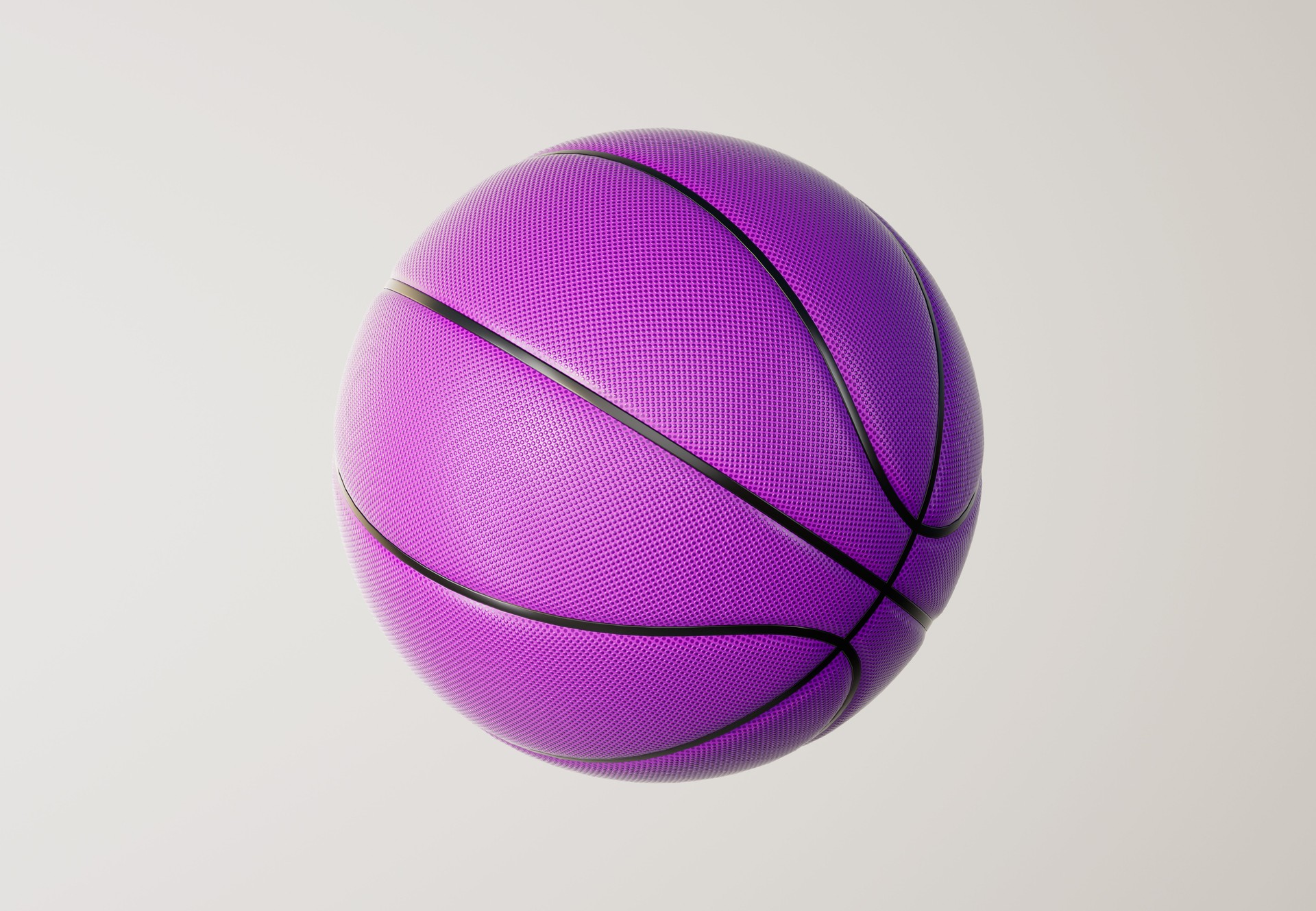 Basketball, cgi, colorful abstract sport concept purple violet, product render basket ball